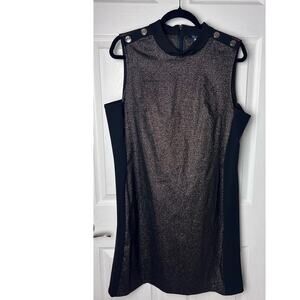 Tommy Hilfiger Sparkle-Stretch Mock-Neck Dress Sleeveless Size 14 NWT